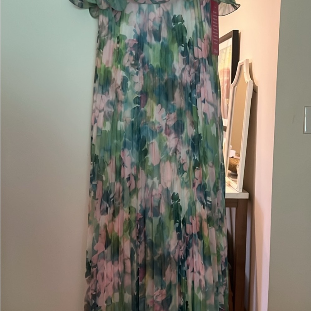 Elegant Pleated Maxi Strapless Summer Formal Dress